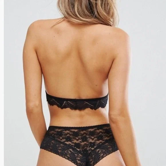 Intimately Free People Black Moonstruck High Neck Halter Bralette - Picture 4 of 12